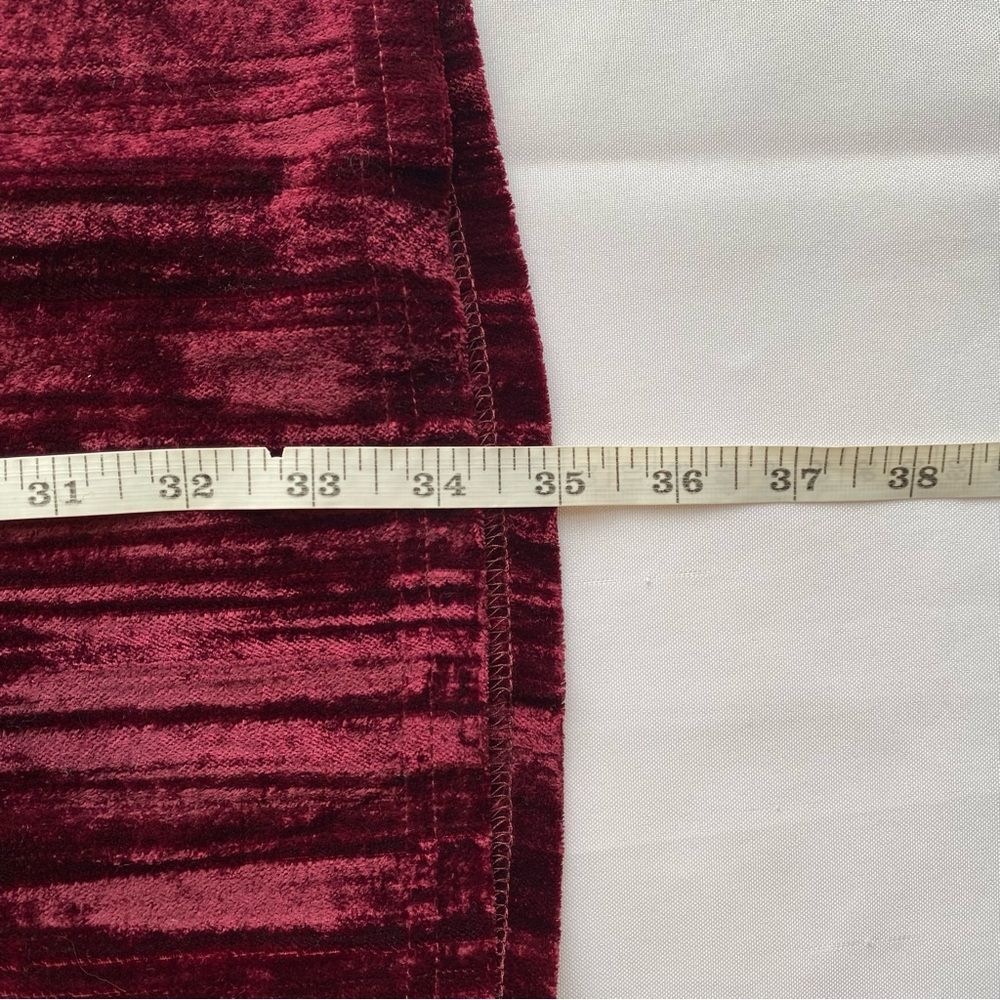 Natural Life Maroon Stella V-Neckline Crushed Velvet Boho Mini Dress Size Large - Picture 14 of 14